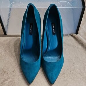 Nine West Teal Suede Heels